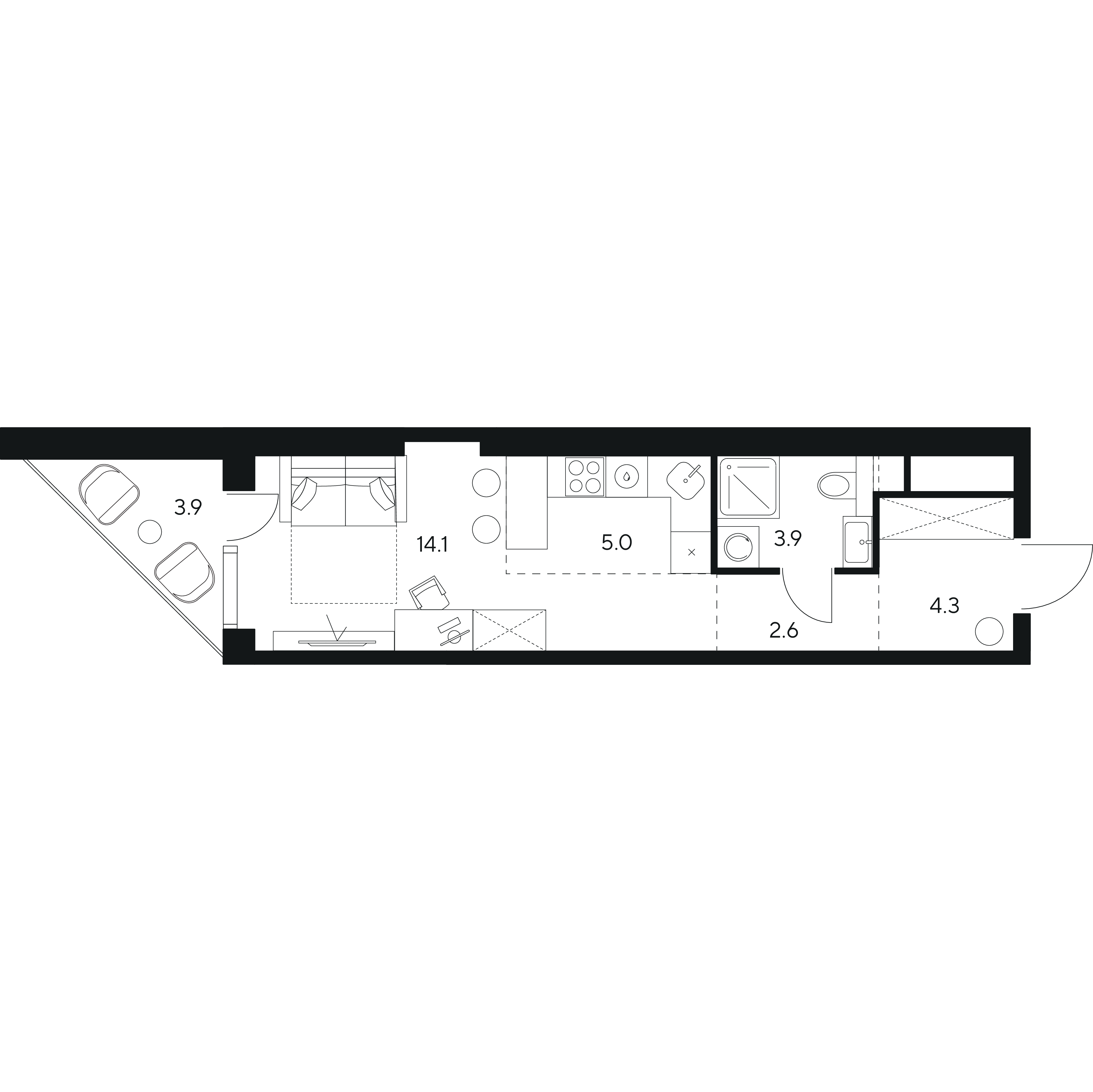 Студия 33 м2 в ЖК NEXUS by Akvilon корпус null этаж 14