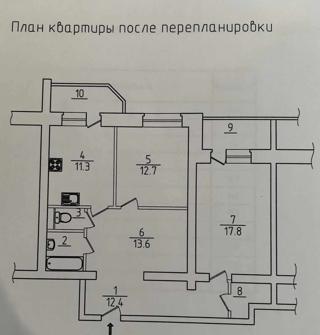 2-комнатная 75.6 м2 в ЖК undefined корпус null этаж 10