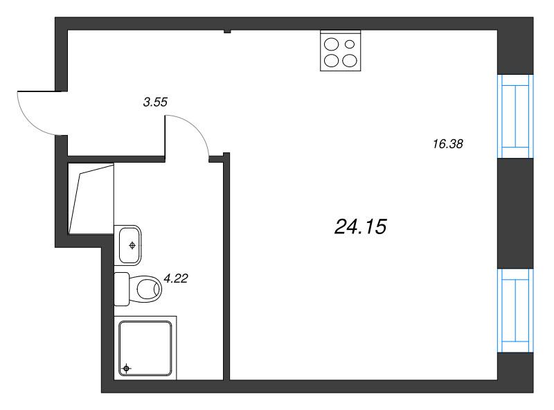 Студия 24 м2 в ЖК ID Polytech корпус null этаж 4
