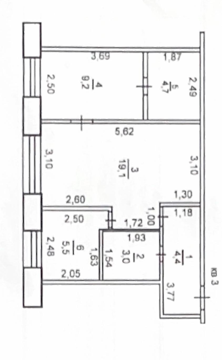 2-комнатная 45.9 м2 в ЖК undefined корпус null этаж 1