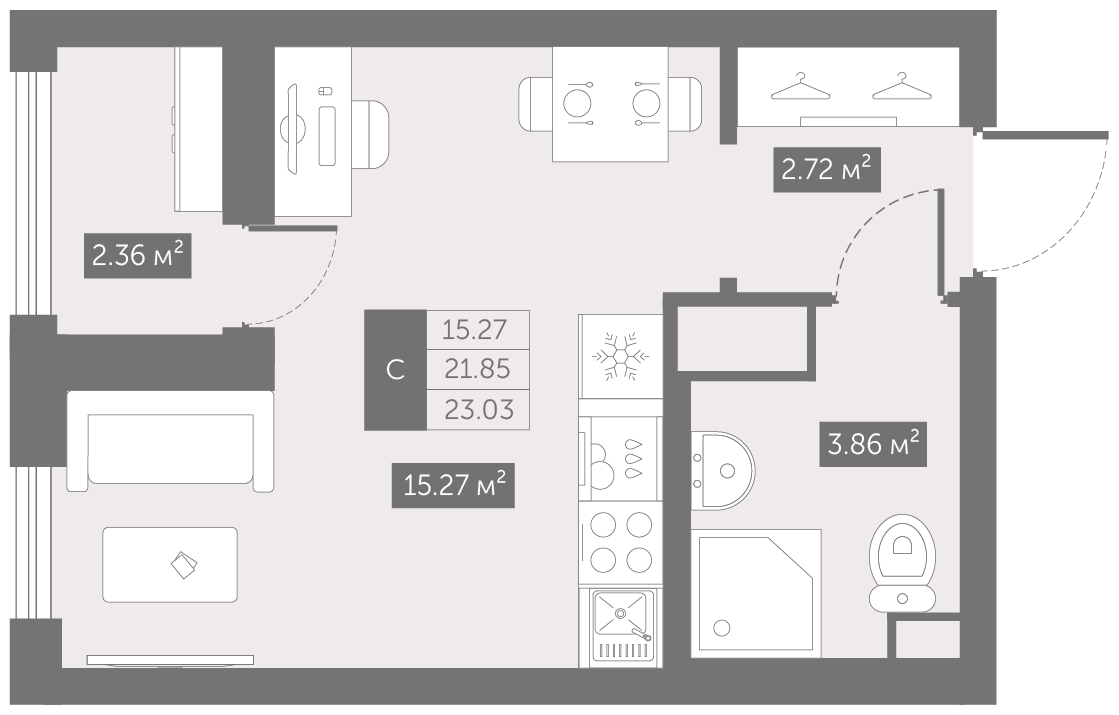 Студия 23 м2 в ЖК UP-квартал Новый Московский корпус null этаж 10