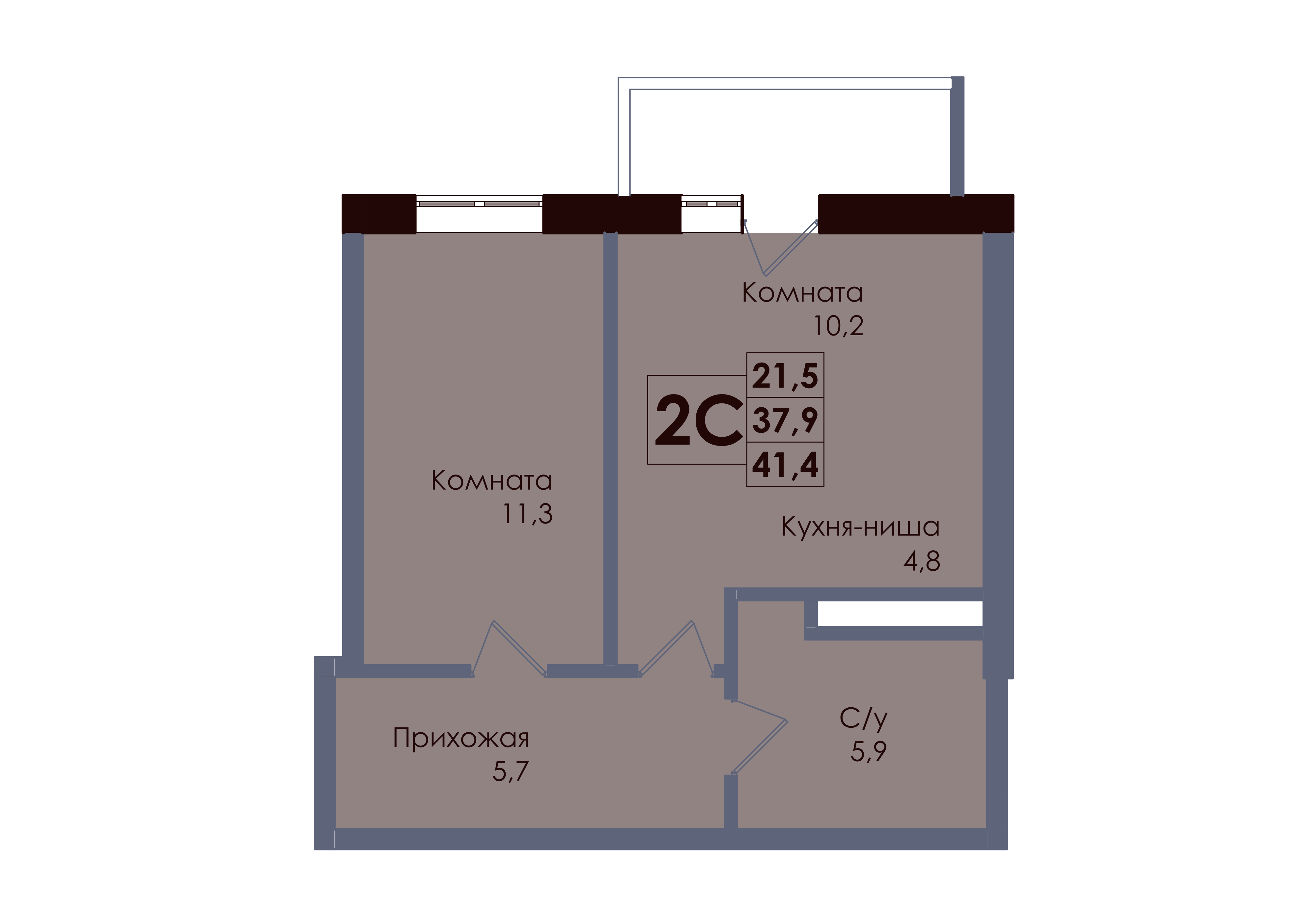 Студия 38 м2 в ЖК Академия корпус null этаж 13