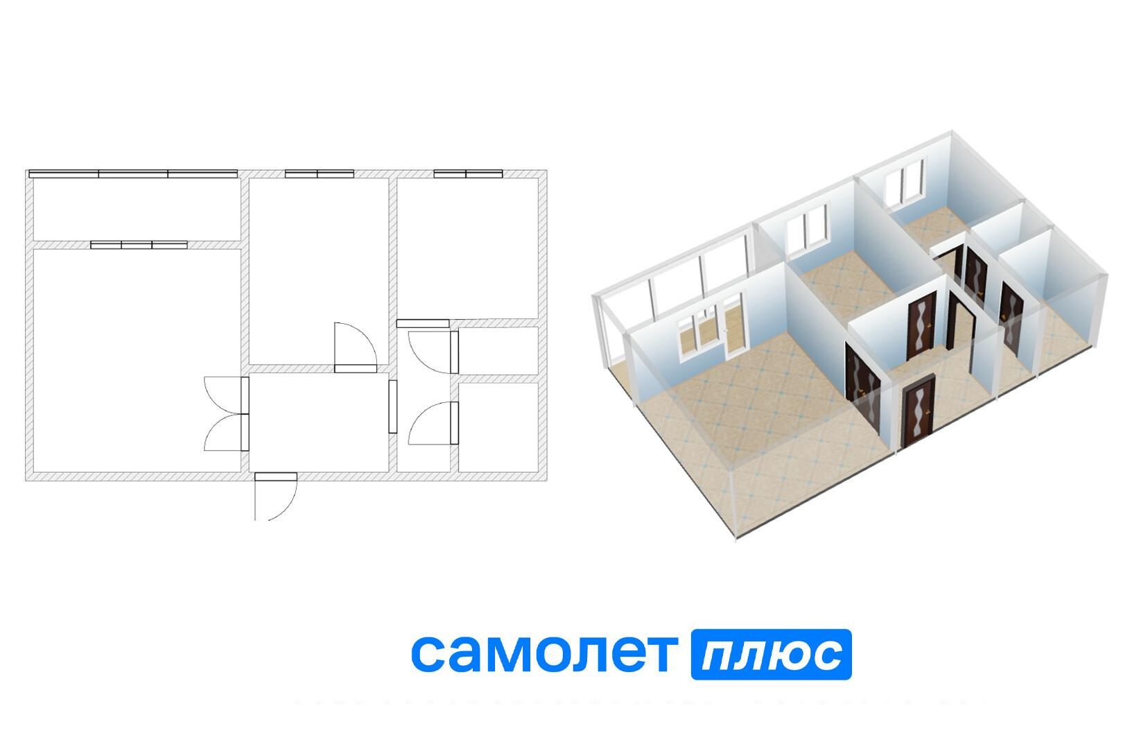2-комнатная 51.3 м2 в ЖК undefined корпус null этаж 7