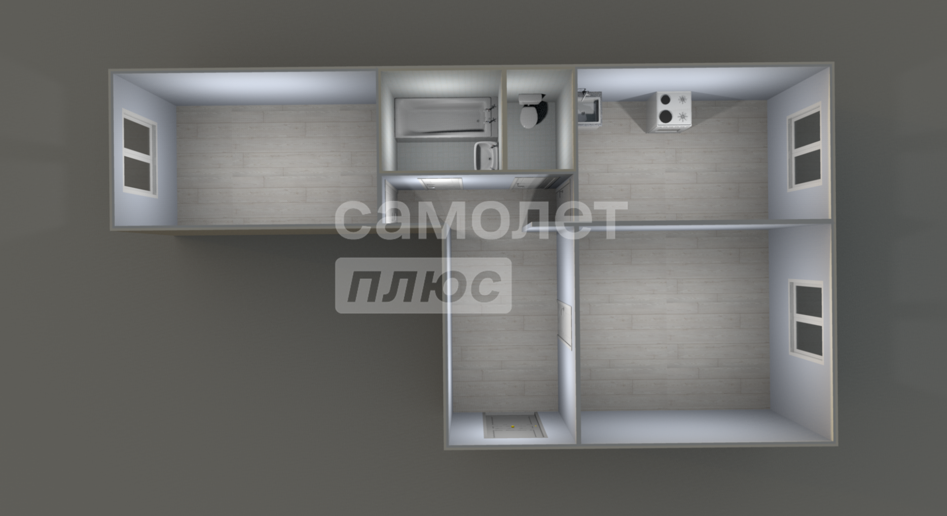 2-комнатная 53.2 м2 в ЖК undefined корпус null этаж 1
