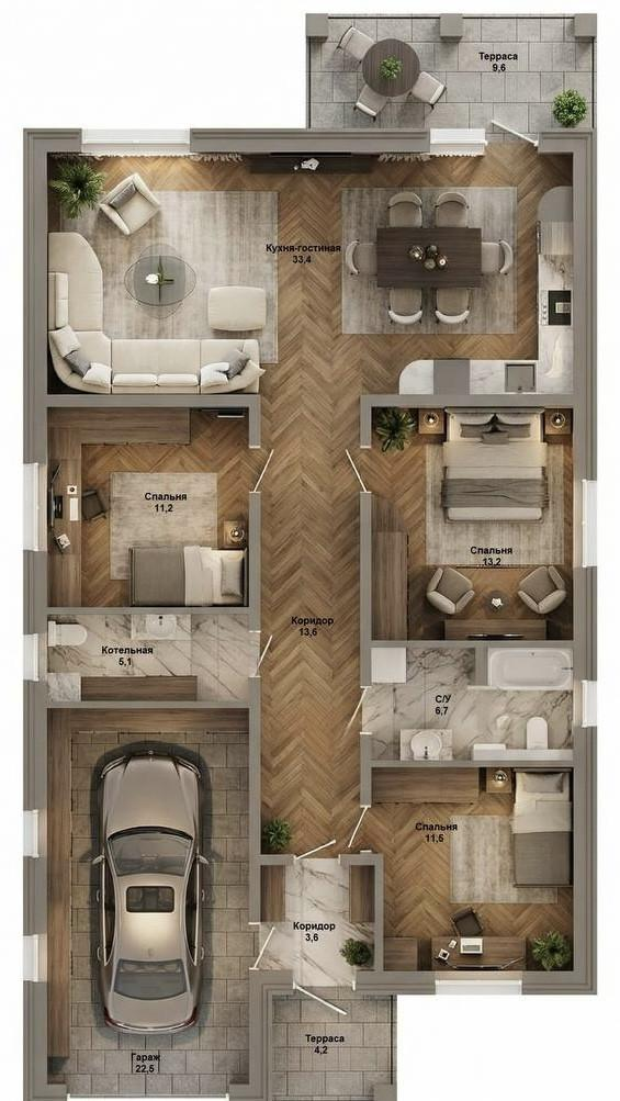 3-комнатная 100 м2 в ЖК undefined корпус null этаж null