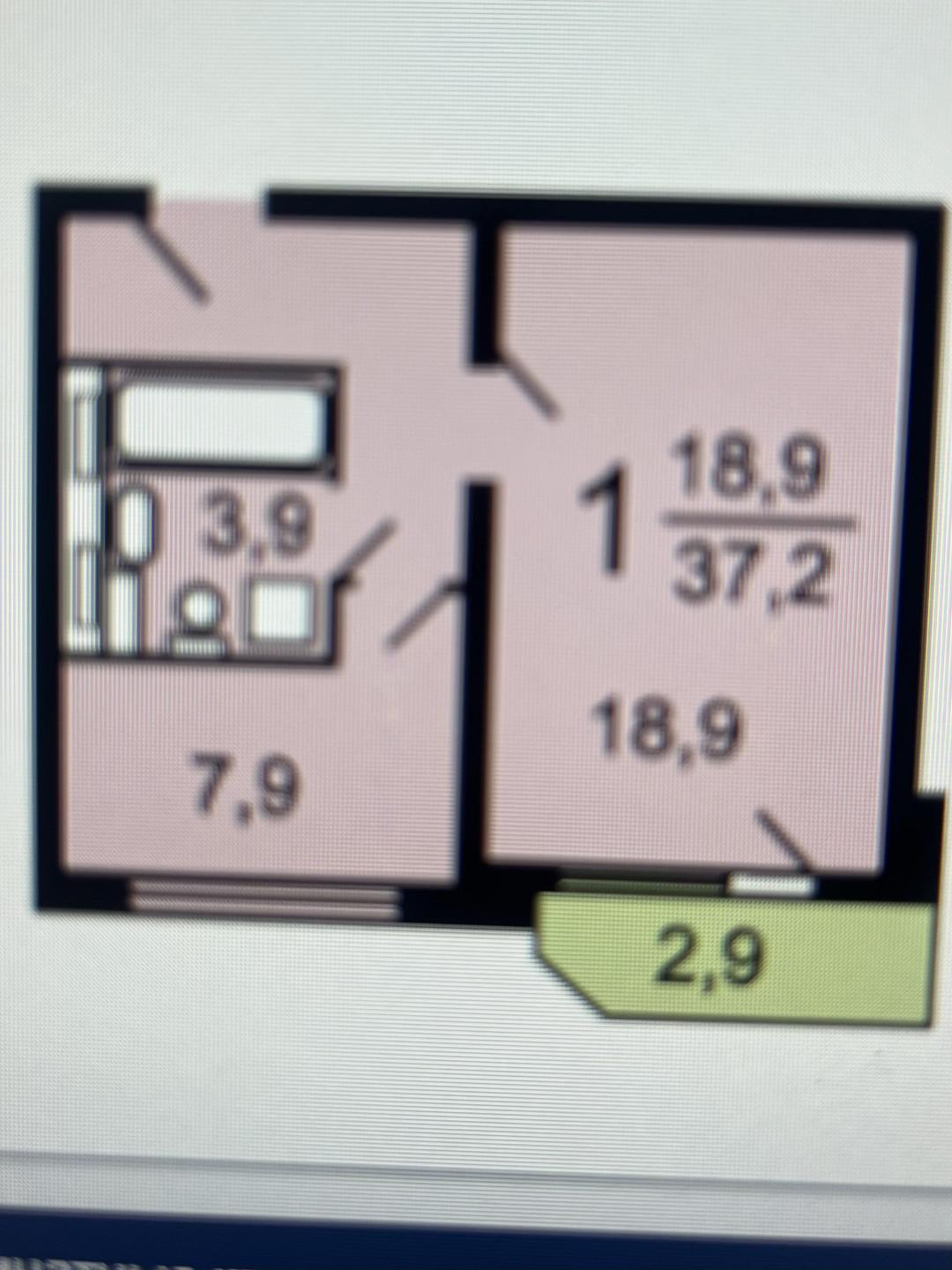 1-комнатная 37.8 м2 в ЖК undefined корпус null этаж 16