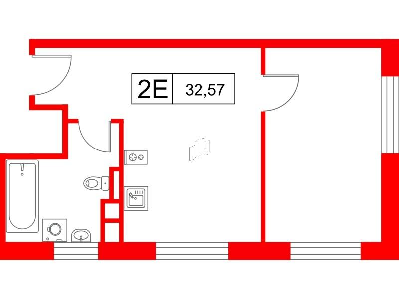 1-комнатная 32 м2 в ЖК Saan корпус null этаж 9