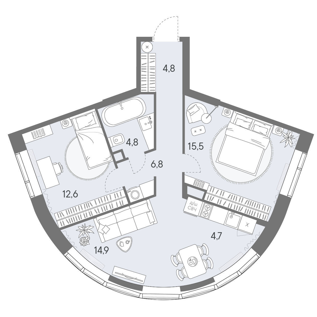 3-комнатная 64 м2 в ЖК Родина Переделкино корпус null этаж 15