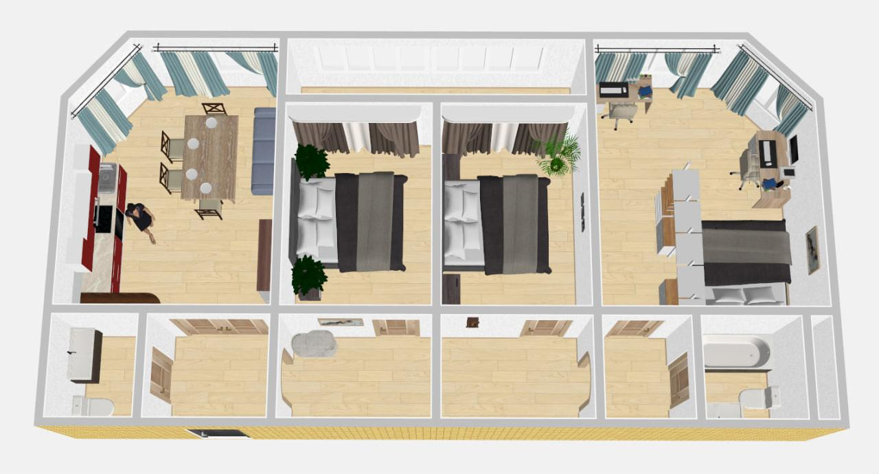 3-комнатная 84.2 м2 в ЖК undefined корпус null этаж 11