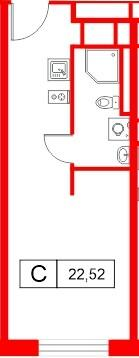 Студия 22 м2 в ЖК Saan корпус null этаж 6