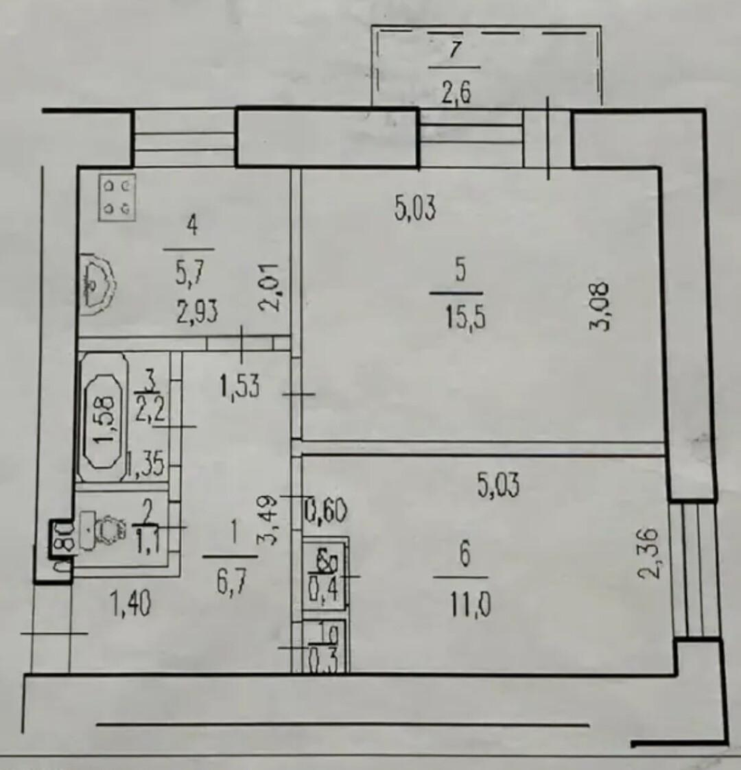 2-комнатная 42.9 м2 в ЖК undefined корпус null этаж 3