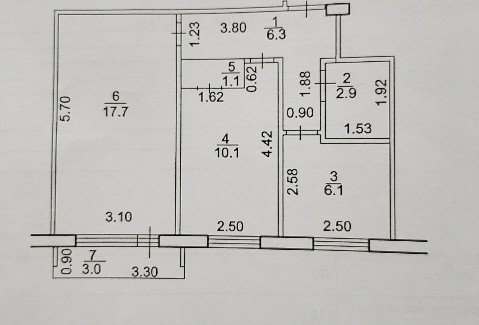 2-комнатная 44.2 м2 в ЖК undefined корпус null этаж 4