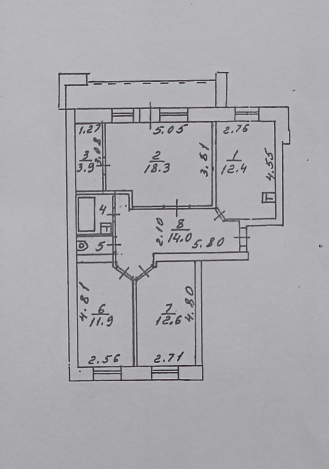 3-комнатная 78 м2 в ЖК undefined корпус null этаж 8