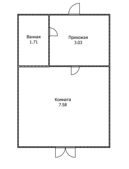 Студия 12.3 м2 в ЖК undefined корпус null этаж 4