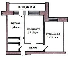 2-комнатная 45.2 м2 в ЖК undefined корпус null этаж 9