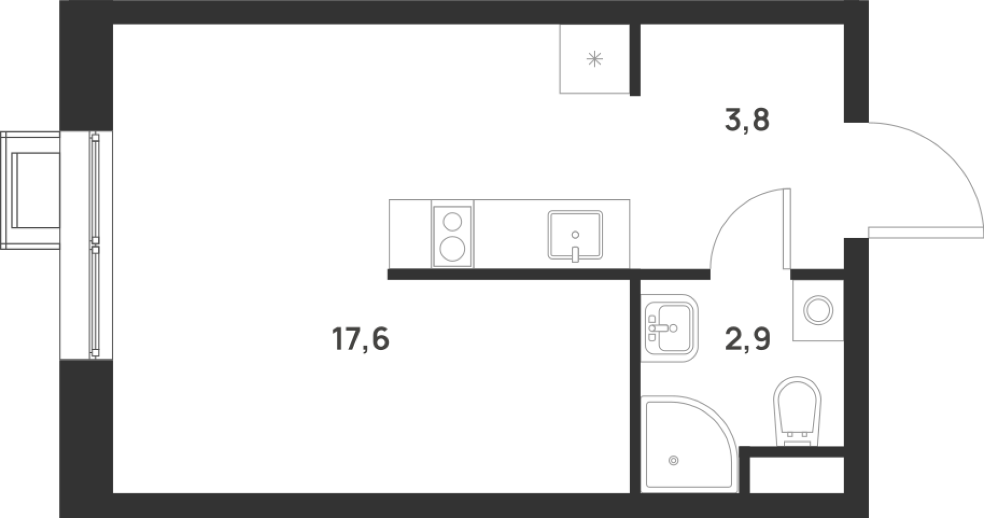 Студия 24 м2 в ЖК Foreville корпус null этаж 11