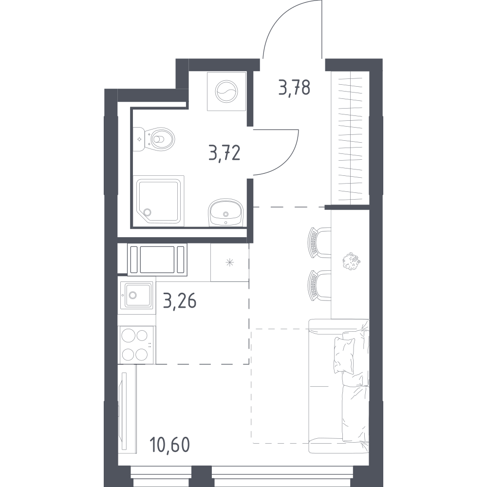 Студия 22 м2 в ЖК Новое Колпино корпус null этаж 10