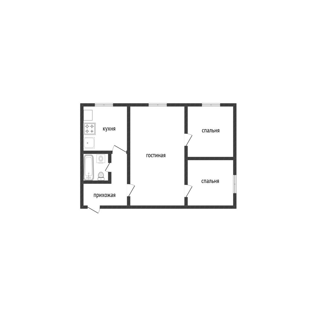 3-комнатная 37.1 м2 в ЖК undefined корпус null этаж 1