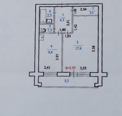 1-комнатная 40.9 м2 в ЖК undefined корпус null этаж 12