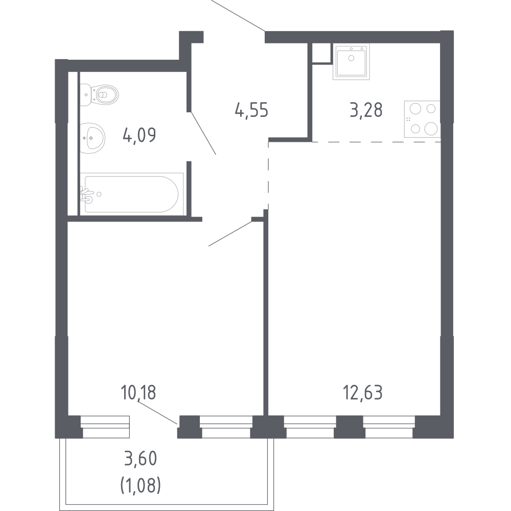 Студия 35 м2 в ЖК Чаркова 72 корпус null этаж 14