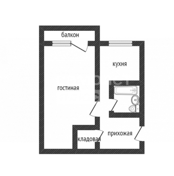1-комнатная 30.2 м2 в ЖК undefined корпус null этаж 5