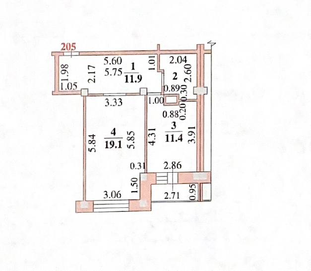 1-комнатная 49.7 м2 в ЖК undefined корпус null этаж 11