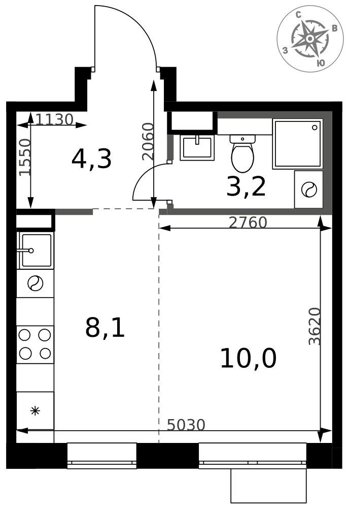 Студия 25 м2 в ЖК 1-й Химкинский корпус null этаж 14