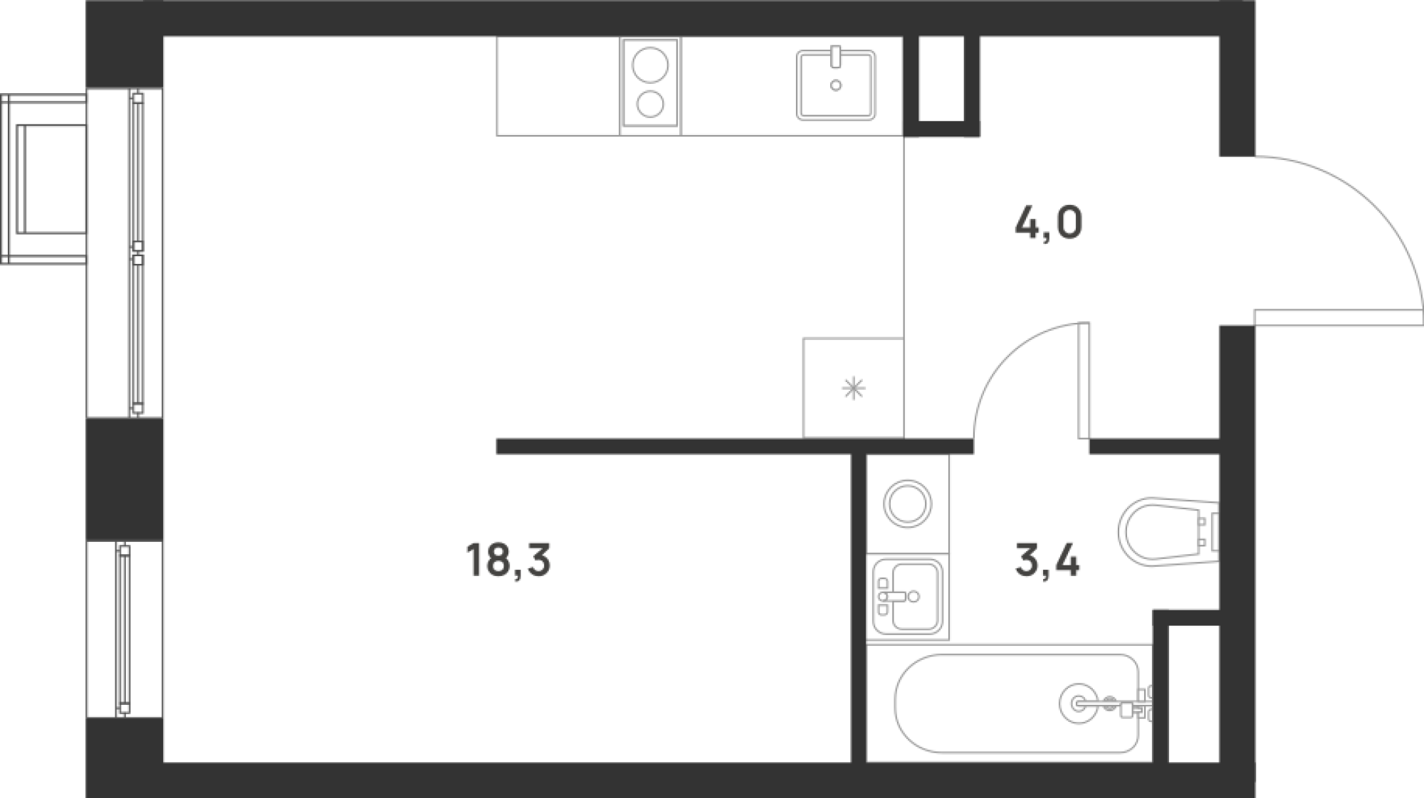 Студия 25 м2 в ЖК Foreville корпус null этаж 3