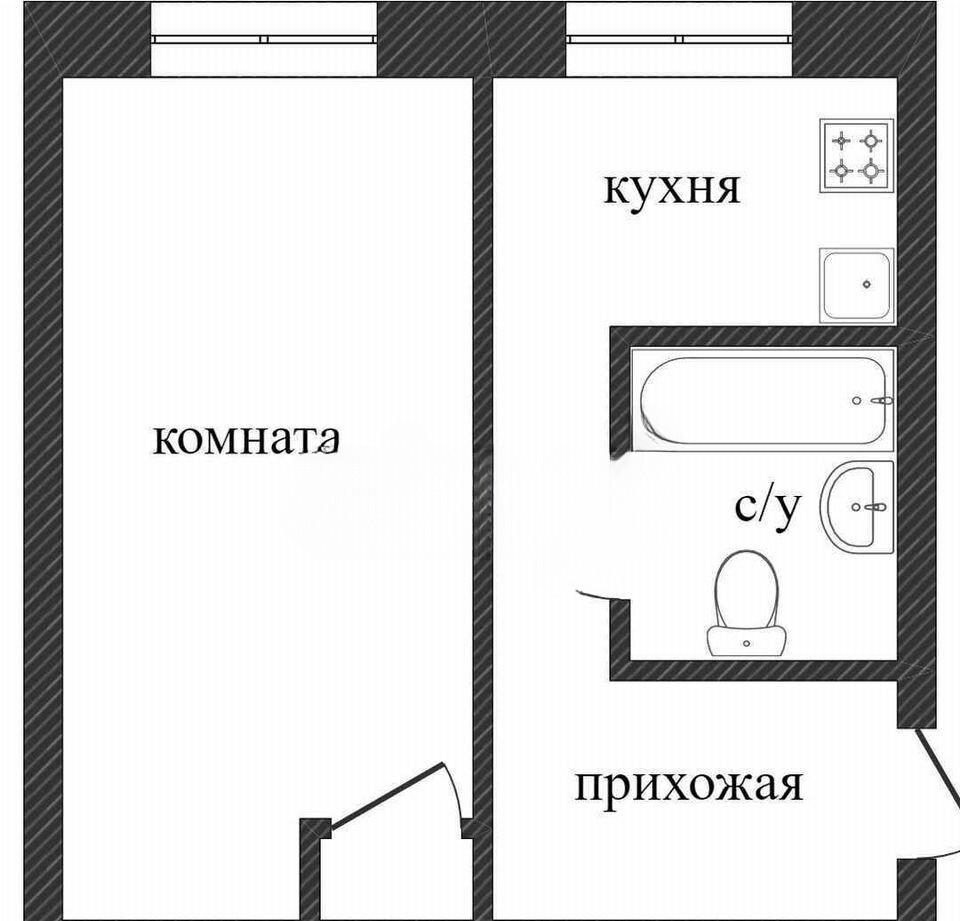 1-комнатная 30.7 м2 в ЖК undefined корпус null этаж 1