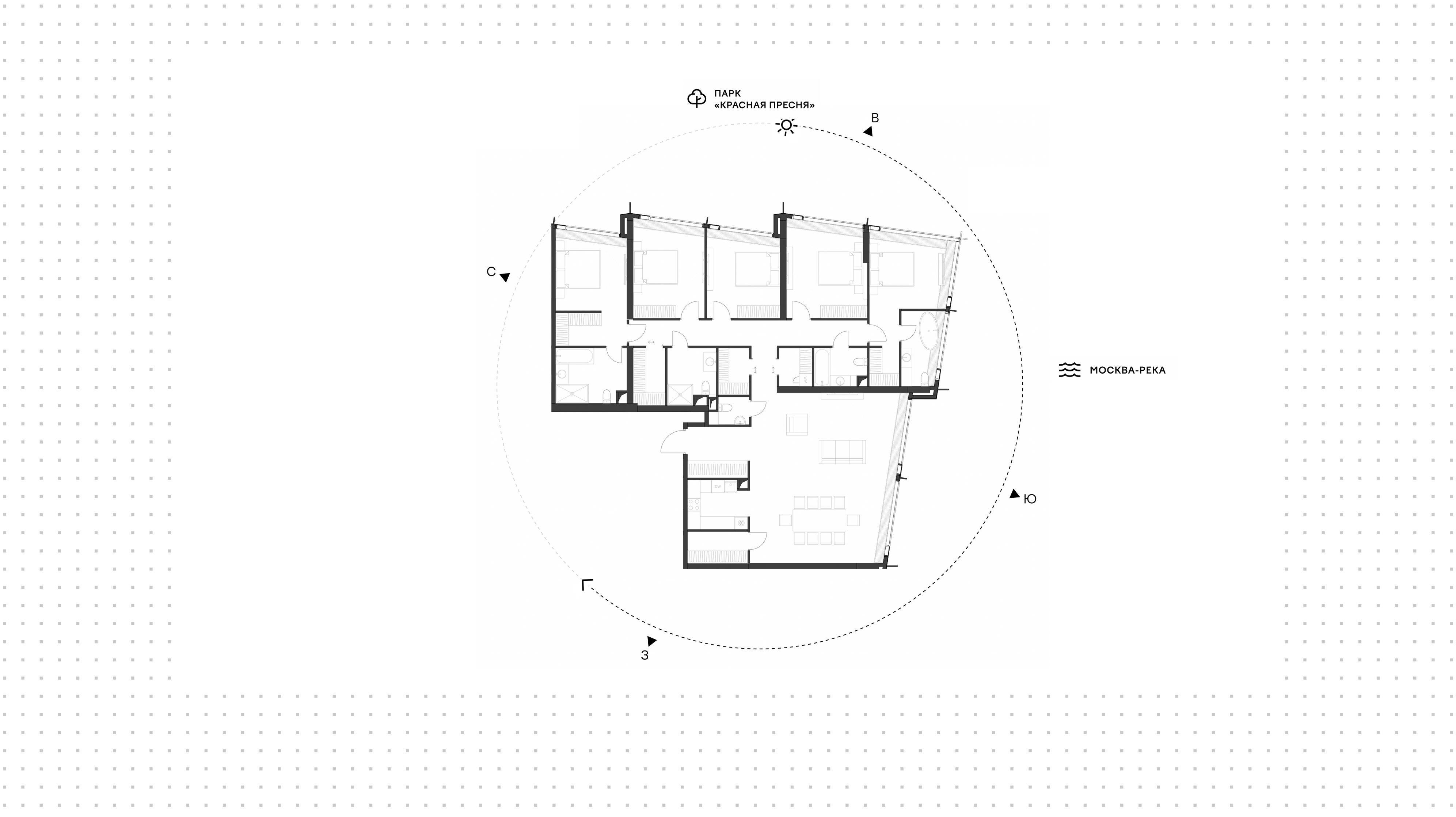 5-комнатная 210 м2 в ЖК Дом Дау корпус null этаж 53