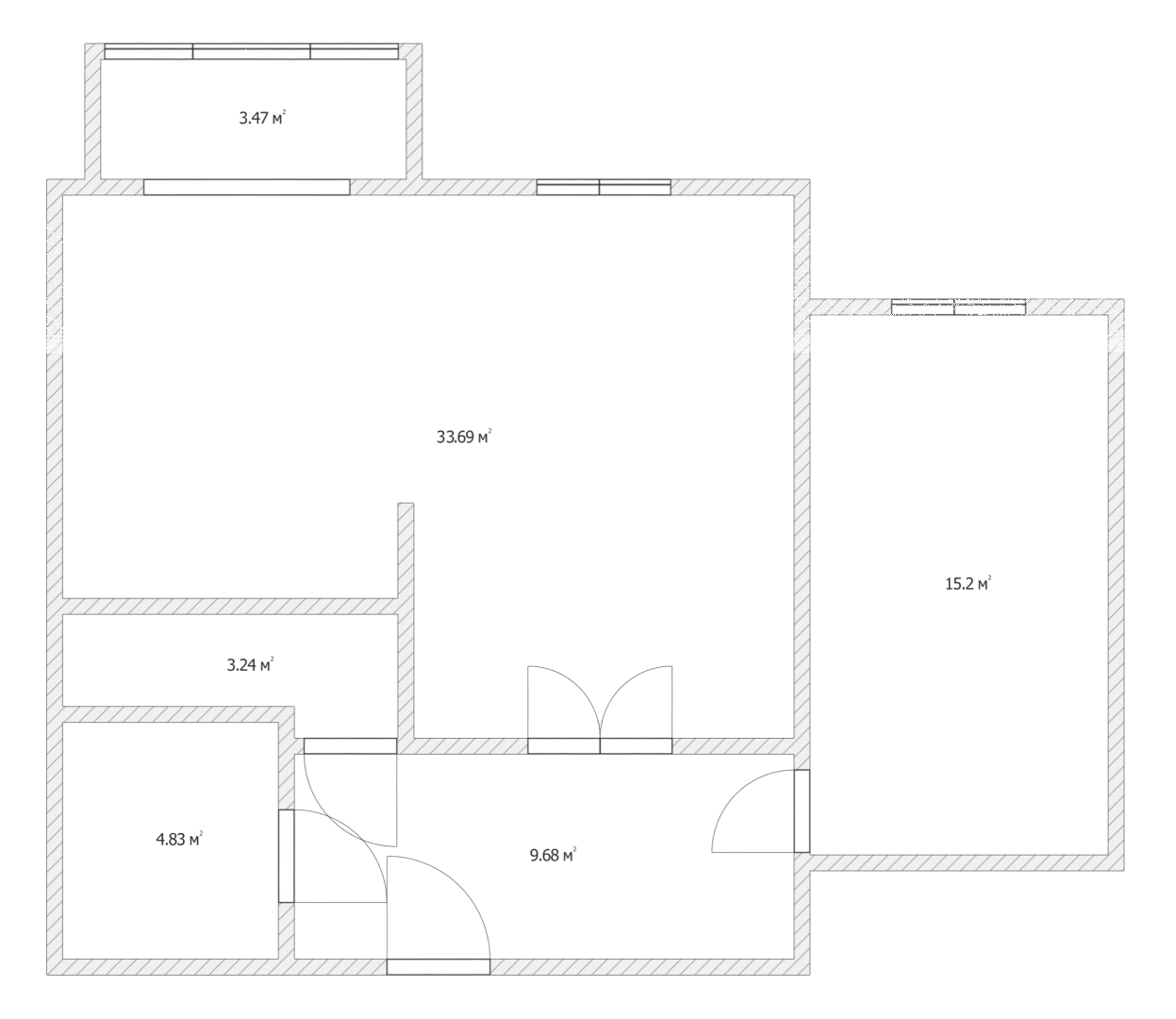 2-комнатная 66.9 м2 в ЖК undefined корпус null этаж 6