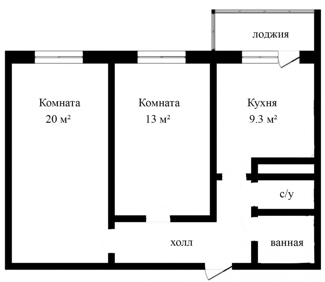 2-комнатная 54.2 м2 в ЖК undefined корпус null этаж 5
