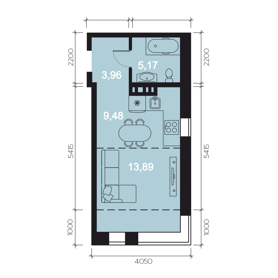 1-комнатная 36 м2 в ЖК Клубный дом Riverang корпус null этаж 7