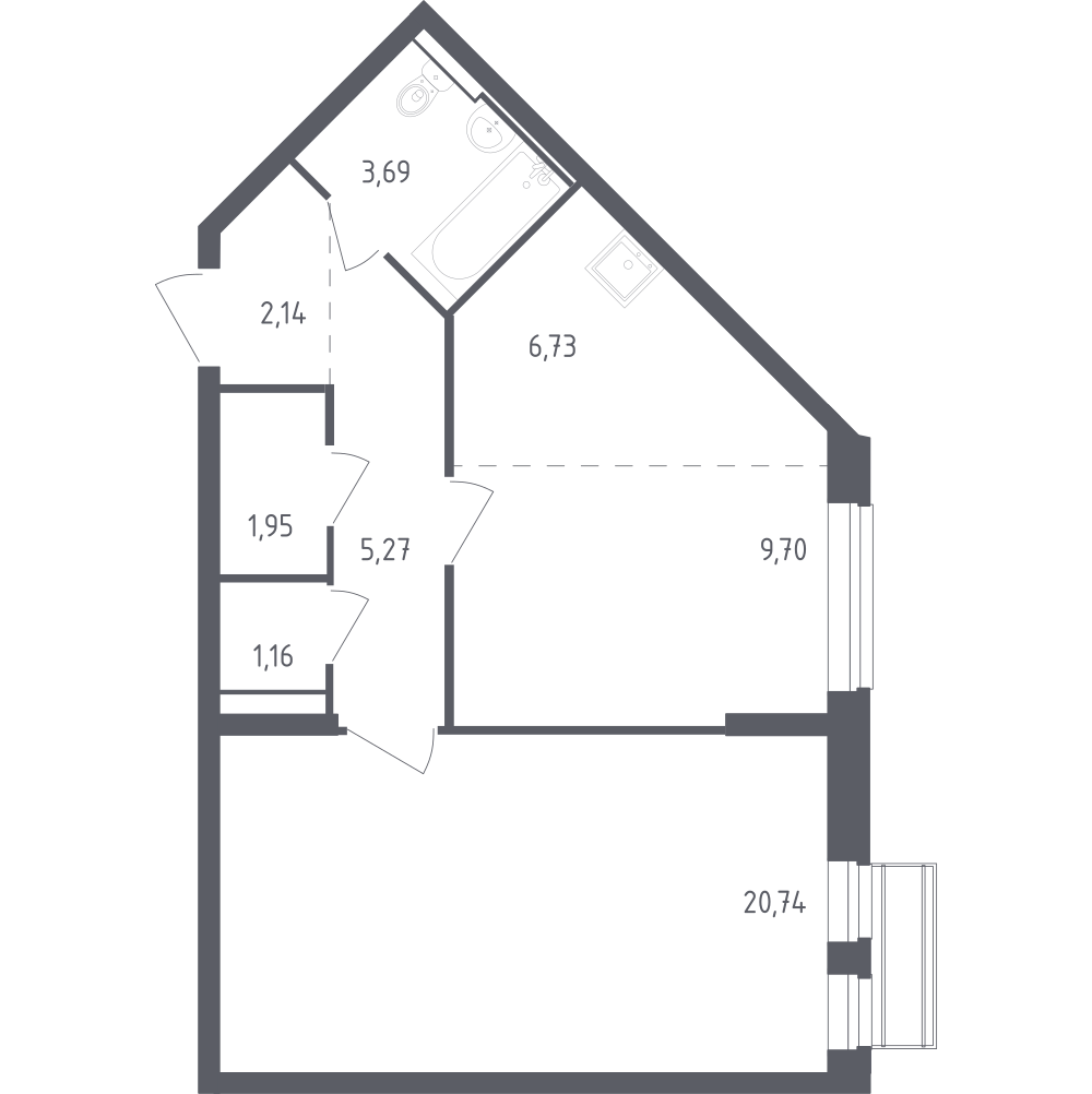 Студия 51 м2 в ЖК Рублёвский Квартал корпус null этаж 3