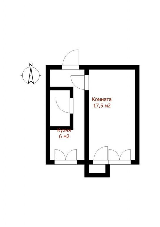 1-комнатная 30 м2 в ЖК undefined корпус null этаж 4