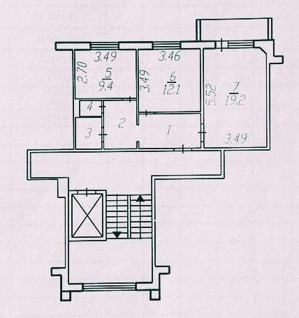 2-комнатная 56.5 м2 в ЖК undefined корпус null этаж 9