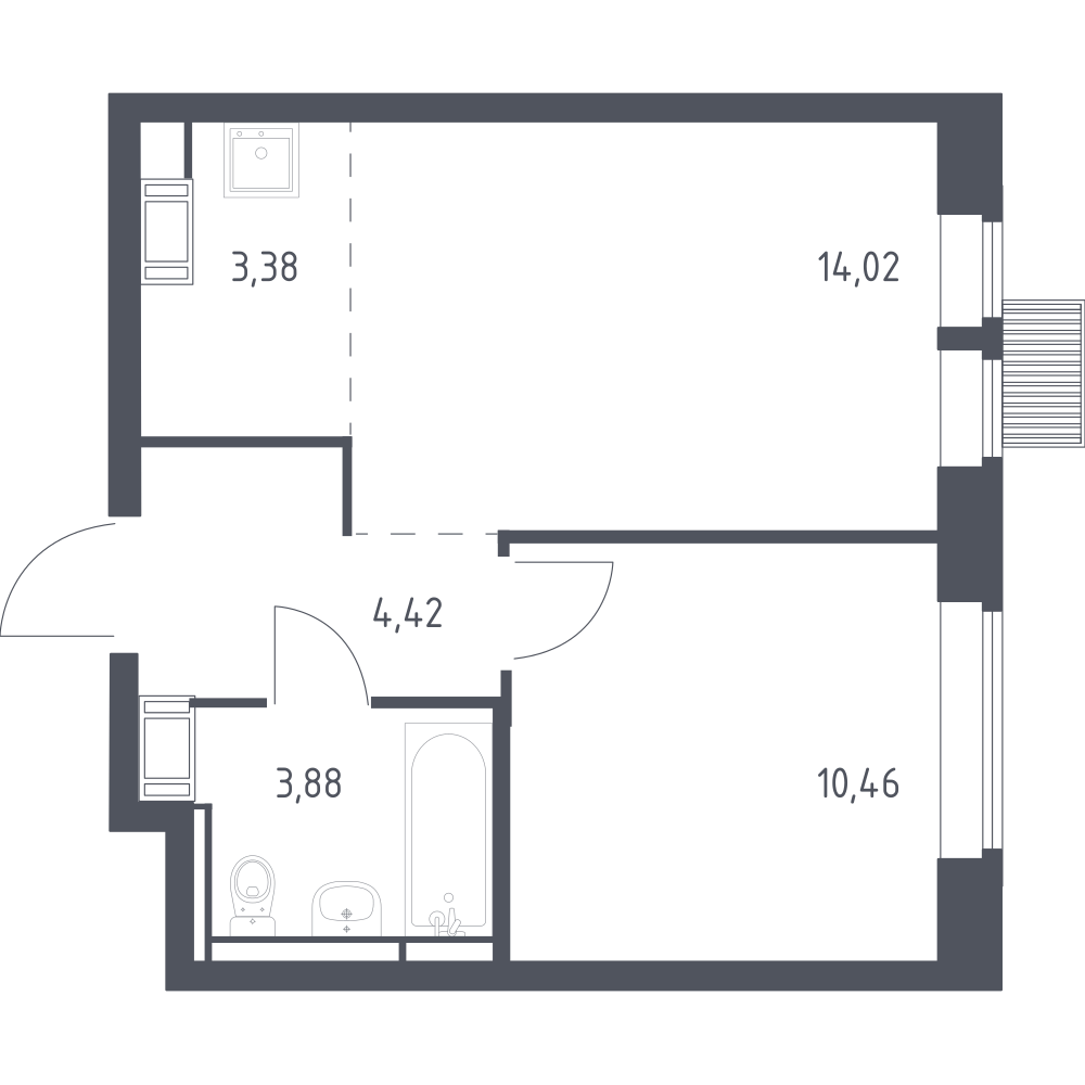 Студия 36 м2 в ЖК Большое Путилково корпус null этаж 4