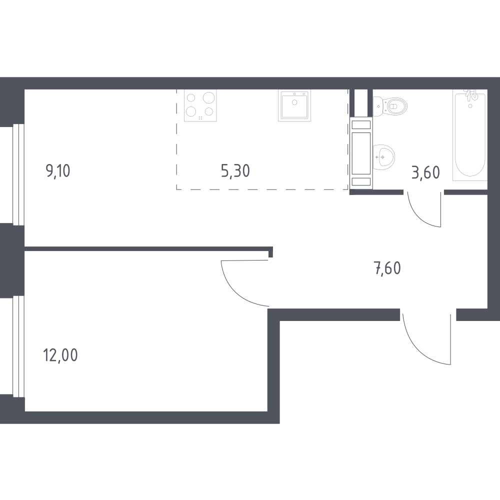 Студия 37 м2 в ЖК Эко Бунино корпус null этаж 4