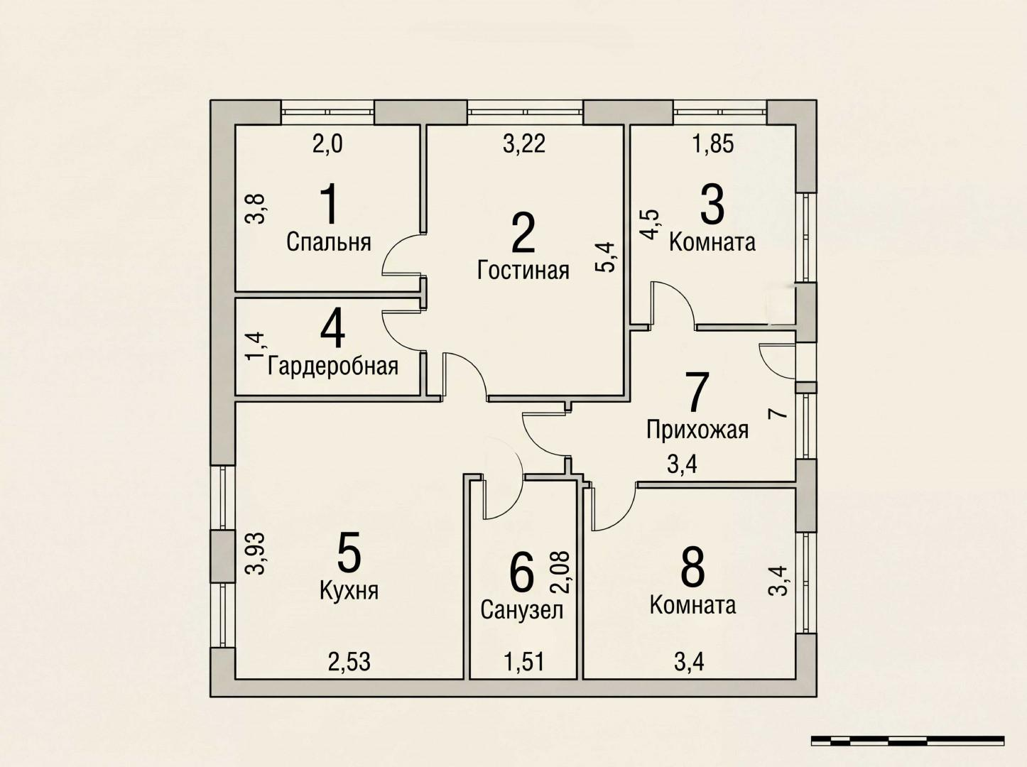 3-комнатная 46.6 м2 в ЖК undefined корпус null этаж null