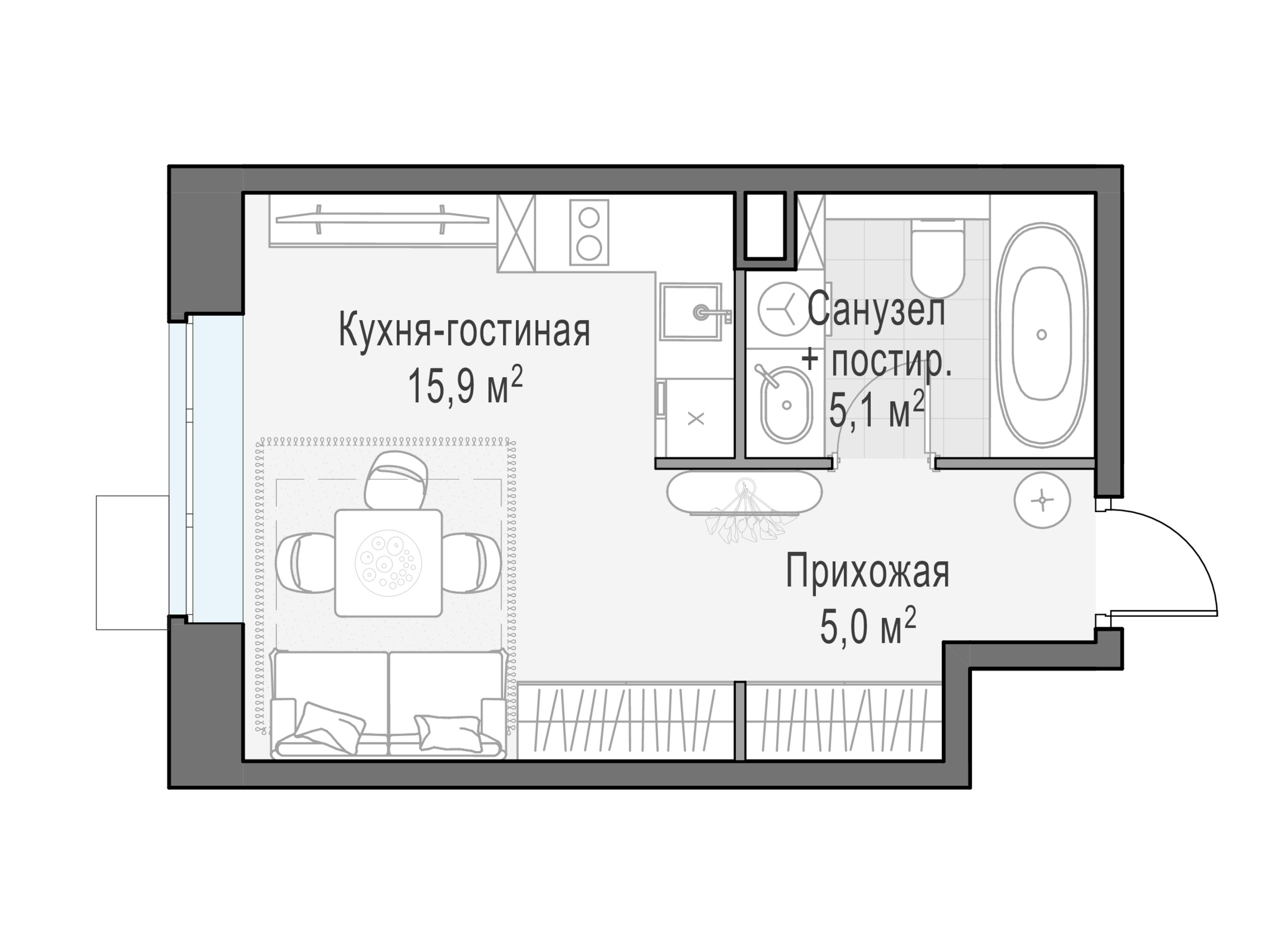 Студия 26 м2 в ЖК Жилой квартал «Новое Медведково» корпус null этаж 11