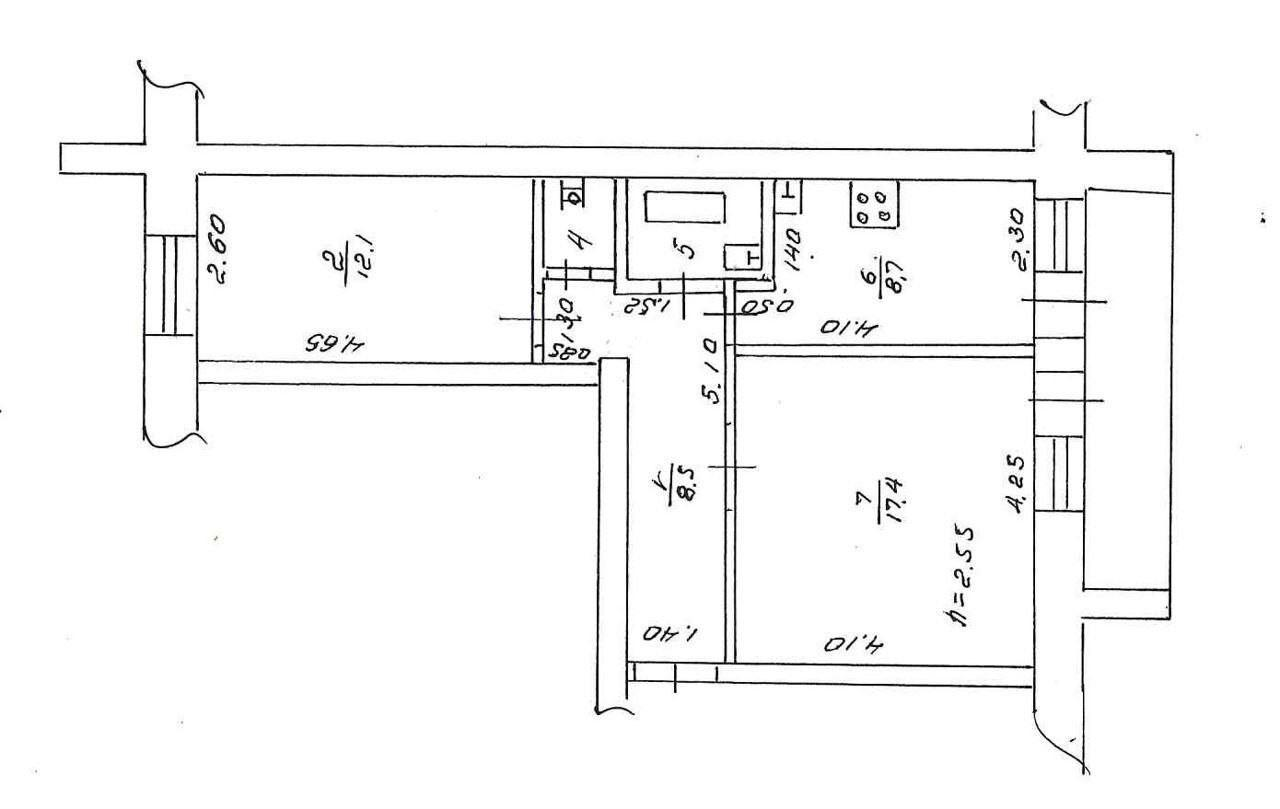 2-комнатная 51.7 м2 в ЖК undefined корпус null этаж 3