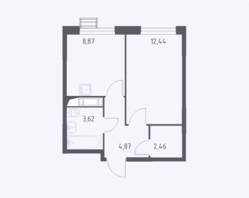 1-комнатная 32.1 м2 в ЖК undefined корпус null этаж 10