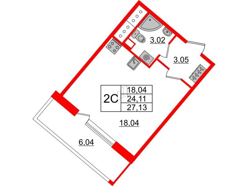 Студия 24 м2 в ЖК Pulse Premier корпус null этаж 7