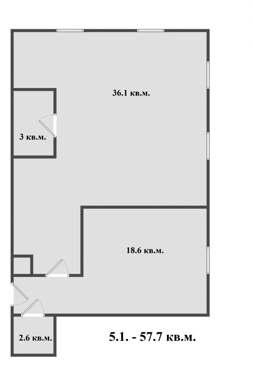 2-комнатная 57.7 м2 в ЖК undefined корпус null этаж 3