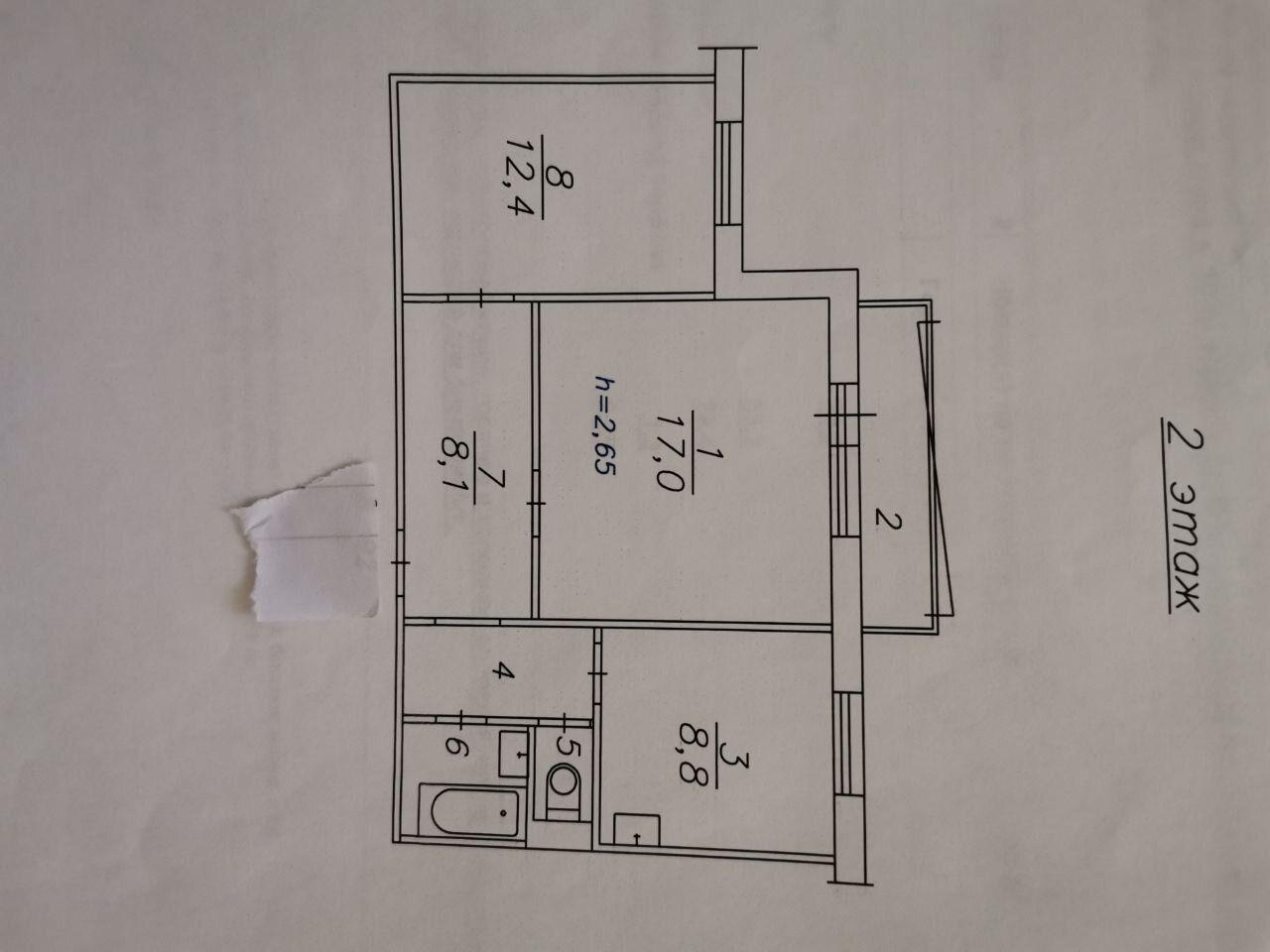 2-комнатная 54.5 м2 в ЖК undefined корпус null этаж 2