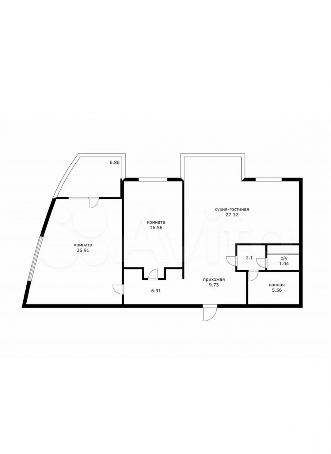 3-комнатная 103 м2 в ЖК undefined корпус null этаж 14