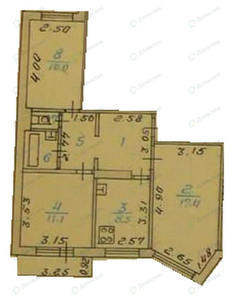 3-комнатная 62.3 м2 в ЖК undefined корпус null этаж 1
