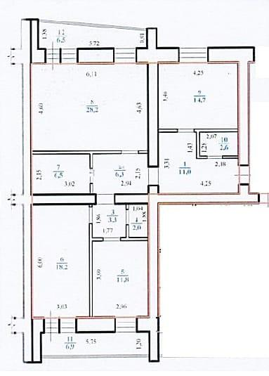 3-комнатная 119 м2 в ЖК undefined корпус null этаж 4