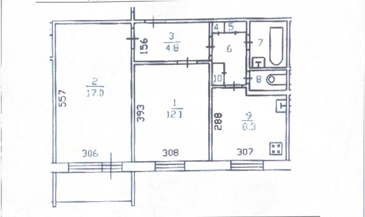 2-комнатная 49.1 м2 в ЖК undefined корпус null этаж 9