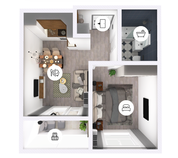 1-комнатная 37.9 м2 в ЖК undefined корпус null этаж 14